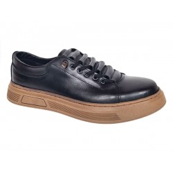 Oferta Marimea 40 Pantofi barbati casual din piele naturala Negru Gold LGKR124N