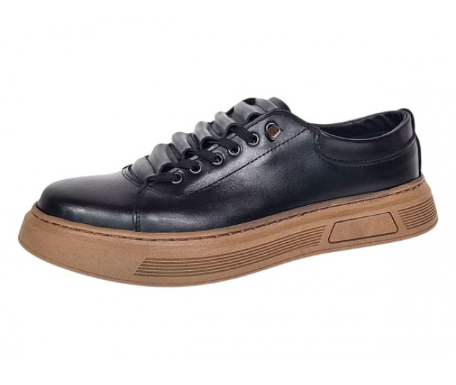 Oferta Marimea 40 Pantofi barbati casual din piele naturala Negru Gold LGKR124N