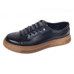 Oferta Marimea 40 Pantofi barbati casual din piele naturala Negru Gold LGKR124N