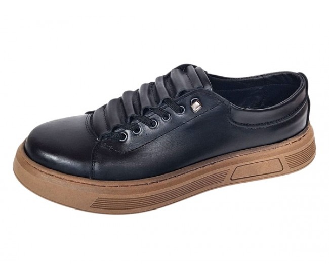 Oferta Marimea 40 Pantofi barbati casual din piele naturala Negru Gold LGKR124N