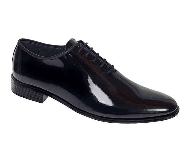 Marimea 38 Pantofi barbati negri lacuiti eleganti din piele naturala LGKR201LN
