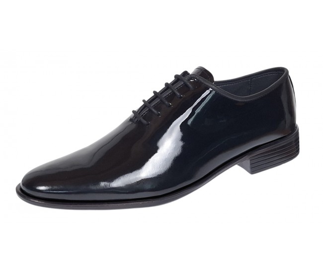 Marimea 38 Pantofi barbati negri lacuiti eleganti din piele naturala LGKR201LN