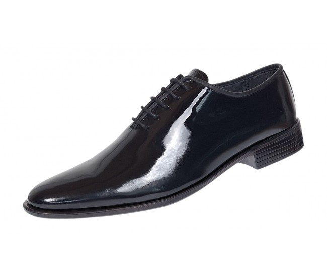 Marimea 38 Pantofi barbati negri lacuiti eleganti din piele naturala LGKR201LN