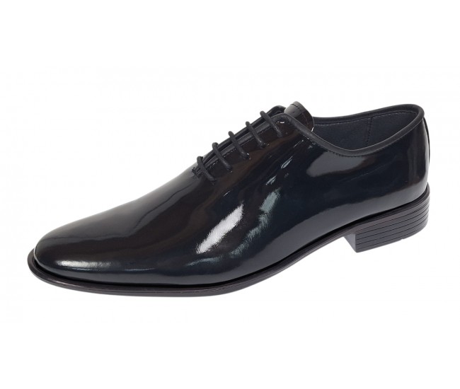 Marimea 38 Pantofi barbati negri lacuiti eleganti din piele naturala LGKR201LN