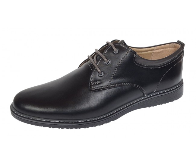 Pantofi barbati casual din piele naturala Negru LGKR30N