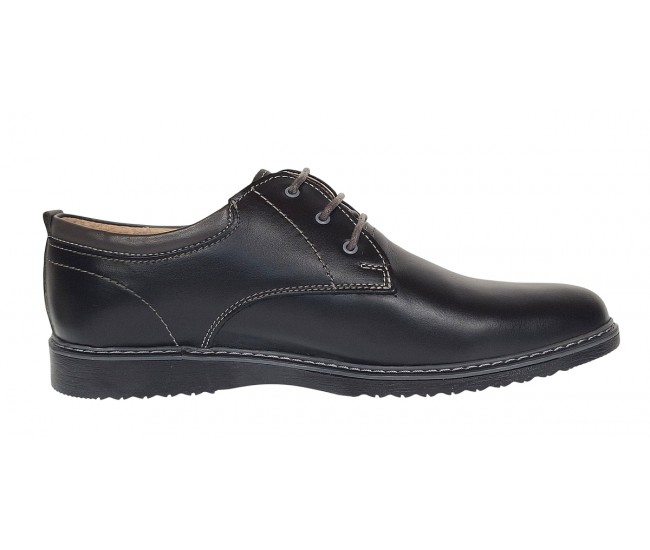 Pantofi barbati casual din piele naturala Negru LGKR30N