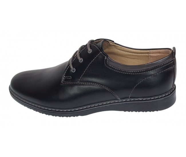 Pantofi barbati casual din piele naturala Negru LGKR30N