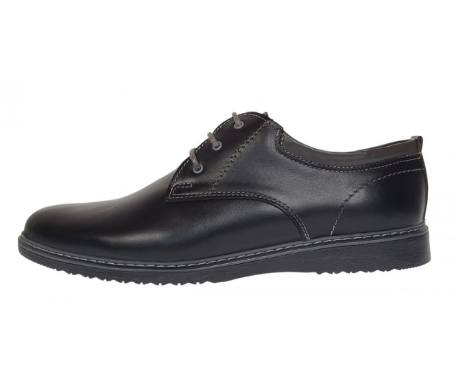 Pantofi barbati casual din piele naturala Negru LGKR30N