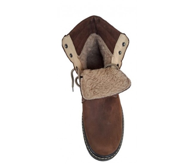 Reducere Marimea 39 Bocanci barbati din piele naturala Maro Bufo Imblaniti LGKR37MBUF