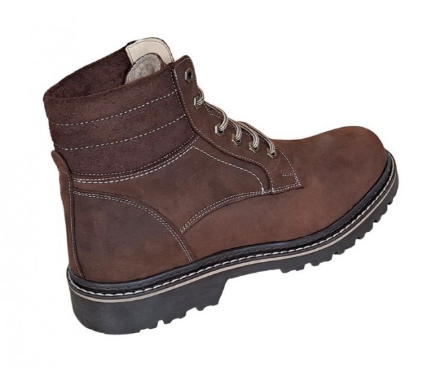 Reducere Marimea 39 Bocanci barbati din piele naturala Maro Bufo Imblaniti LGKR37MBUF