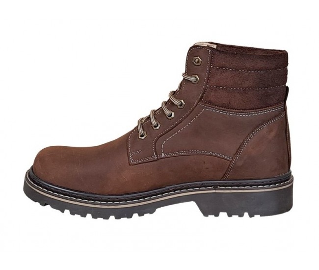 Reducere Marimea 39 Bocanci barbati din piele naturala Maro Bufo Imblaniti LGKR37MBUF