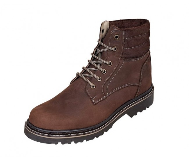 Reducere Marimea 39 Bocanci barbati din piele naturala Maro Bufo Imblaniti LGKR37MBUF