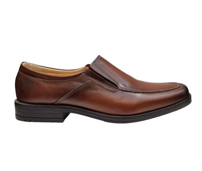 Marimea 44 Pantofi barbati casual maro din piele naturala fara siret LGKR48M