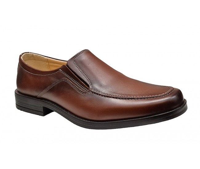 Marimea 44 Pantofi barbati casual maro din piele naturala fara siret LGKR48M