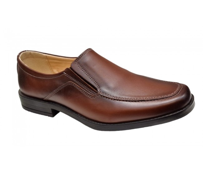 Marimea 44 Pantofi barbati casual maro din piele naturala fara siret LGKR48M