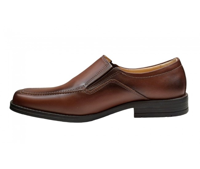 Marimea 44 Pantofi barbati casual maro din piele naturala fara siret LGKR48M