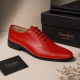 Marimea 42 Pantofi barbati rosii eleganți din piele naturală cu șiret LGKR51R