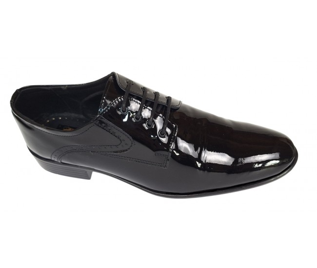 Pantofi barbati eleganti din piele naturala – Negru Lac Marimea 39
