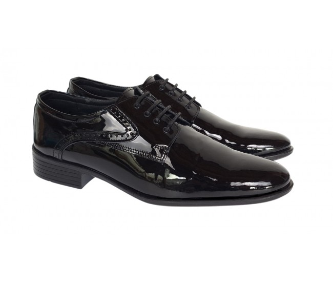 Pantofi barbati eleganti din piele naturala – Negru Lac Marimea 39