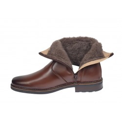 Oferta Marimea 44 Ghete barbati din piele naturala cu fermoar imblanite Maro LGKR714M