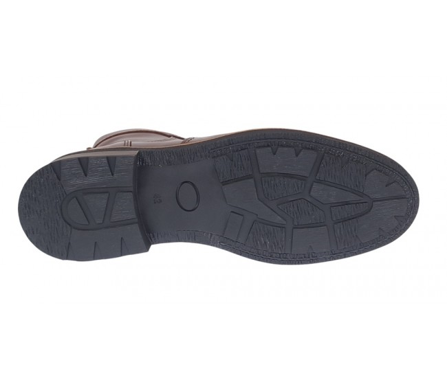 Oferta Marimea 44 Ghete barbati din piele naturala cu fermoar imblanite Maro LGKR714M