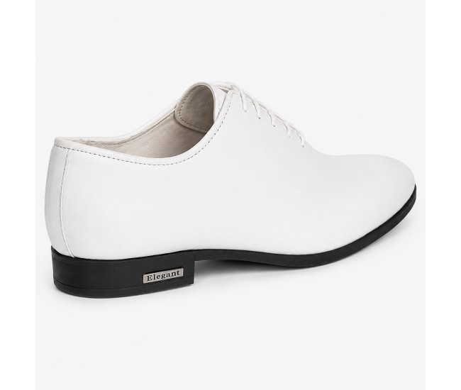 Pantofi albi eleganti barbati piele naturala LGKR71A