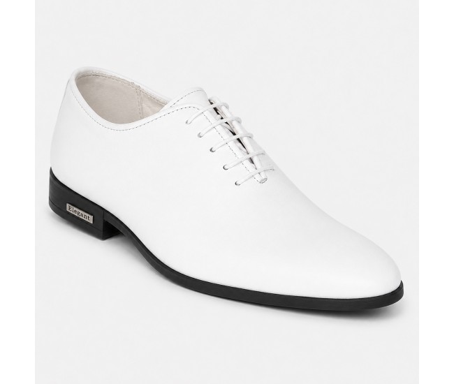 Pantofi albi eleganti barbati piele naturala LGKR71A