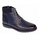 Ghete barbati sport casual din piele naturala cu siret si fermoar (imblanite) Corsa Blue