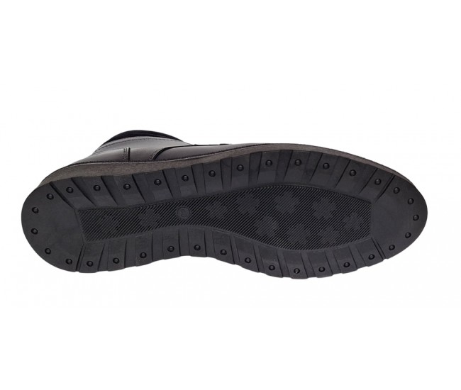 Ghete barbati sport casual din piele naturala cu siret si fermoar (imblanite) Corsa Blue