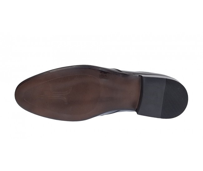 Pantofi barbati eleganti din piele naturala Mateo Negru Lac Marimea