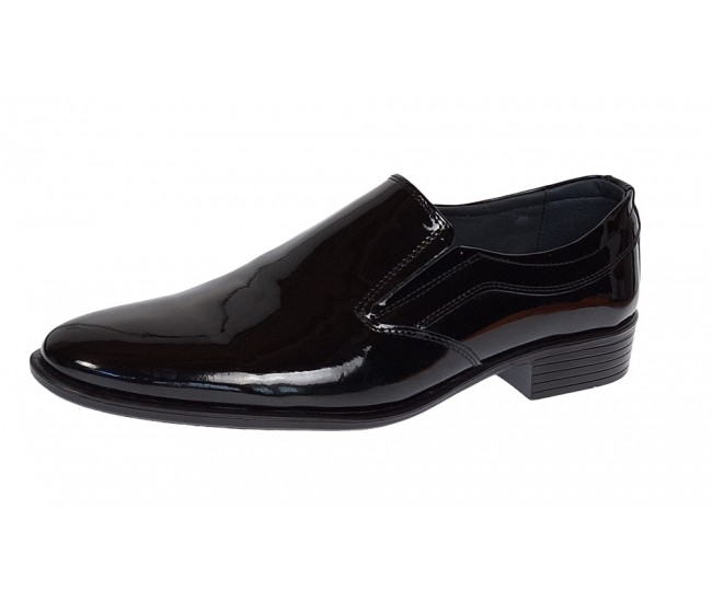 Pantofi barbati eleganti din piele naturala Mateo Negru Lac Marimea