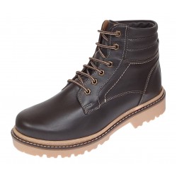 Oferta marimea 39 Bocanci barbati din piele naturala imblaniti model iarna Maro LK9