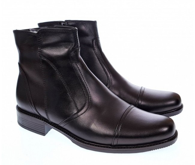 Oferta marimea 39, 41 - Ghete barbati imblanite, casual, elegante, din piele naturala, cu fermoar, ROUGE - LGMODN