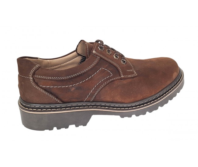 Marimea 41 Pantofi barbati din piele naturala maro bufu - Pantofi cu defect/ Probati - LMARK3MBF2