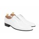 Oferta marimea  42 -  Pantofi barbati, albi,  eleganti, din piele naturala box - LMOD1ALBBOX