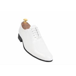 Oferta marimea  42 -  Pantofi barbati, albi,, eleganti, din piele naturala box - LMOD1ALBBOX