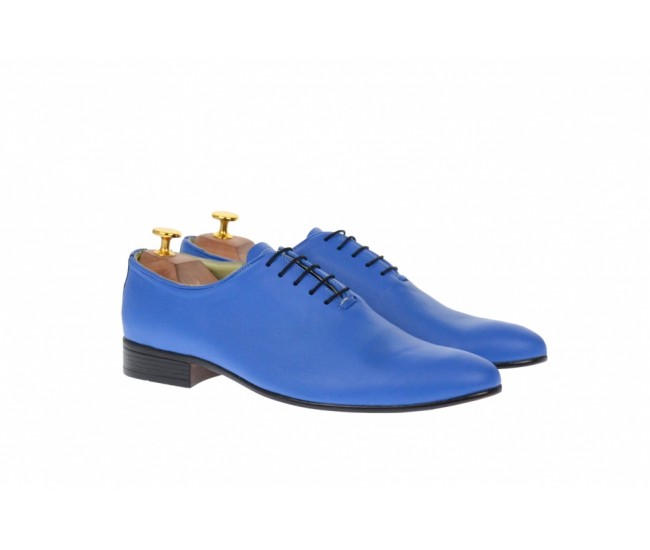 OFERTA marimea 39, 40, 42, 43 - Pantofi barbati office, eleganti din piele naturala ENZO BLUE, LMOD1BLU