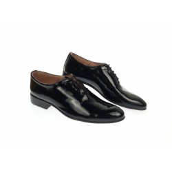 Oferta marimea 41-  Pantofi  barbati eleganti negri din piele naturala lacuita - LMOD1NLAC