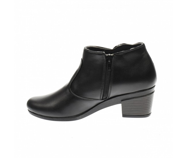 OFERTA marimea 38, 39, 41! Botine dama negre din piele naturala, cu fermoar, LMVS18BT