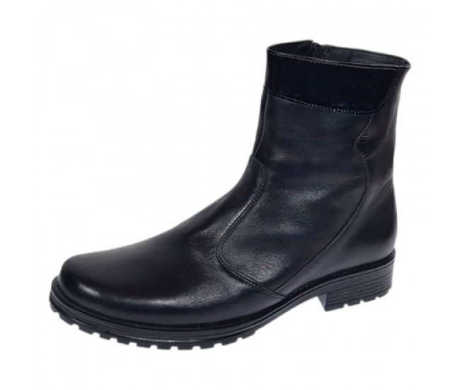 Oferta 38 Ghete dama din piele naturala cu fermoar negre imblanite LMVS21NL