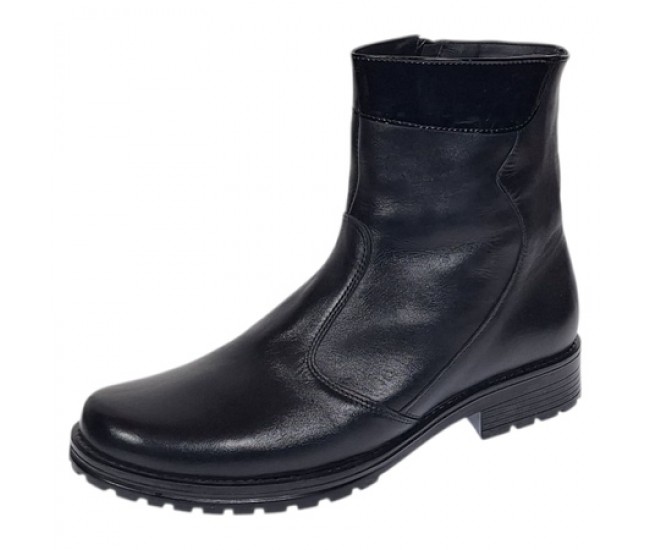 Oferta 38 Ghete dama din piele naturala cu fermoar negre imblanite LMVS21NL