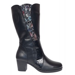 Oferta marimea 38 Cizme dama din piele naturala de culoare neagra Imblanite LMVS31CZM