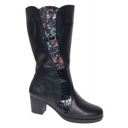 Oferta marimea 38 Cizme dama din piele naturala de culoare neagra Imblanite LMVS31CZM