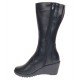 Marimea 36 Cizme dama negre din piele naturala imblanite cu talpa orto LMVS31ORT