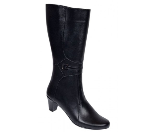 Oferta marimea 37 Cizme lungi dama din piele naturala, cu fermoar imblanite LMVS33