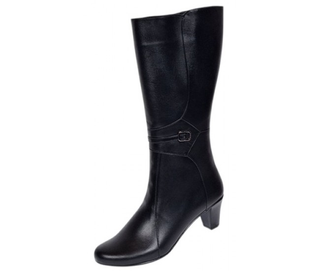 Oferta marimea 37 Cizme lungi dama din piele naturala, cu fermoar imblanite LMVS33