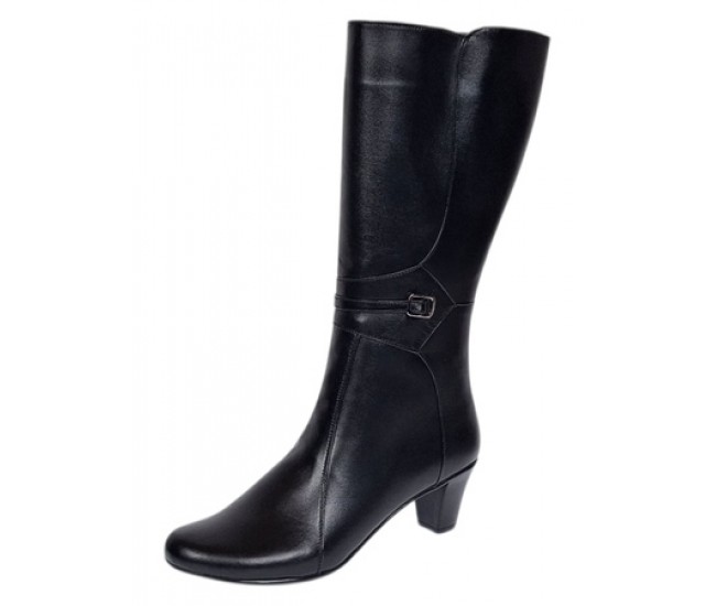 Oferta marimea 37 Cizme lungi dama din piele naturala, cu fermoar imblanite LMVS33