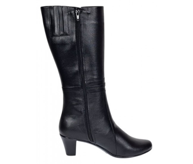 Oferta marimea 37 Cizme lungi dama din piele naturala, cu fermoar imblanite LMVS33