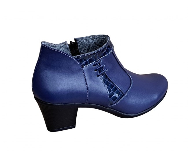 Oferta marimea 39 - Ghetute dama din piele naturala, cu fermoar, bleumarin - LMVS5BL