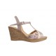 Oferta 39- Sandale dama din piele naturala, cu platforme de 7 cm, Bej, LMVS71BBOXCOL